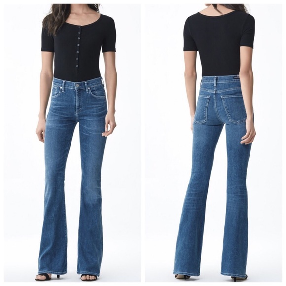 high rise flare jeans petite
